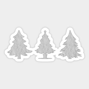 Snowy Christmas Trees, festive season design Sticker